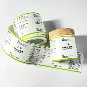 High Quality Waterproof Vinyl Bottle Stickers Customizable Adhesive Food Packaging Labels for