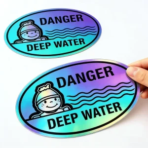 Holographic Die Cut Sticker Vinyl PVC Logo Design Rainbow Holo Laser Sticky Hologram Sticker
