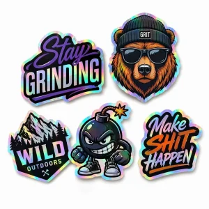 Holographic Laser Die Cut Adhesive Stickers UV Resistant Waterproof Eco friendly Vinyl Decals Removable Scratch Proof