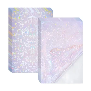 Holographic Sticker Paper Clear Vinyl Self Adhesive Waterproof Rainbow Transparent Overlay Film A3 A4 Size Cold Laminating Film
