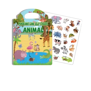 Hot Selling Animal Theme Jelly Sticker Book TPE Reusable Bulk Travel Entertainment Toy for Toddlers