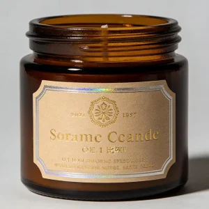Hot Stamping Self Adhesive Soft Touch Coating & Minimalist Design Stickers Eco Friendly Candle Jar Labels