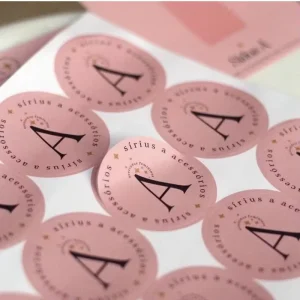 Igh Quality 5cm Pink Decorative Stickers Standard Logo Printing Self Adhesive Labels for Perfume