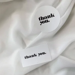 Ins style Paper Adhesive Stickers Anti counterfeit UV Coated Customizable Shape Thank you Tags Dessert Stickers for Gift & Craft