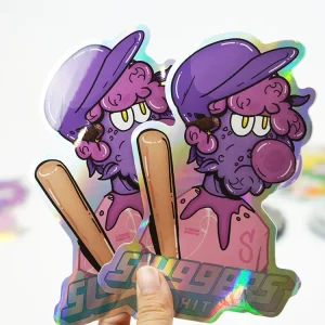 Irregular Shape Waterproof Die Cut Holographic Label Print Custom Made Vinyl Hologram Sticker Printing