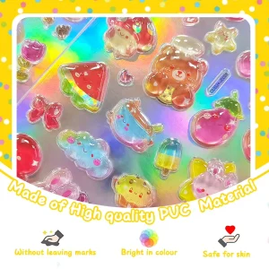 Japan Popular Jelly Epoxy Bon Bon 3D Sticker Decorative Stickers