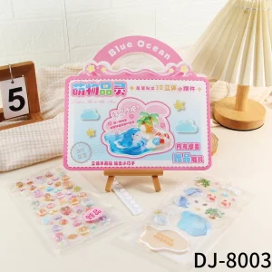 Kawaii Ocean Dolphin 3D Crystal Resin DIY Stickers Set Eco-Friendly Custom Design Kids Educational Handmade Craft Puzzle Toy