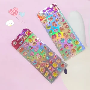 Kawaii PVC Sticker Sheets Jelly Decor Custom Hard Resin Drop Epoxy Stickers