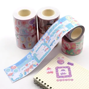 Kawaii Vinyl Sticker Roll Custom Logo Cute Decorative Stationary Printing Durable for Craft and Photo Frame Use