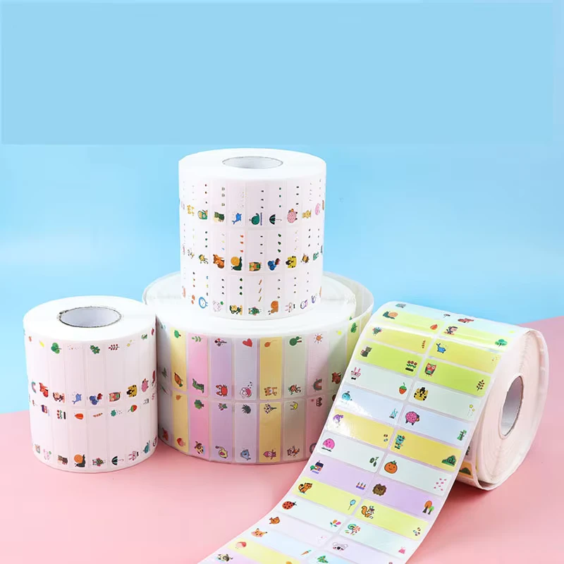 Kids Name Sticker Roll Custom Printing Cartoon Washable School Name Sticker Roll