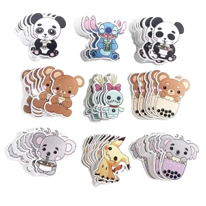 Kiss Cut Vinyl Custom Logo Stickers Waterproof Cartoon Animal Cartoon Character Stickers Deco Stickers for Kids
