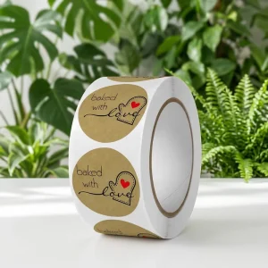 Kraft Paper Stickers Custom Printing Thank You Sticker Roll Printing
