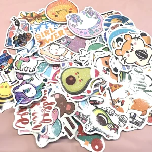 Laptop Decal Label Printing Custom Adhesive Laser Holographic Decorative Cartoon Logo Waterproof Vinyl Die Cut Sticker