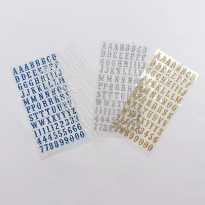 Laptop Sticker Letter Sticker Gift Decoration Gold Foil Silver Hot Stamping Vinyl 3d Alphabet Wedding Birthday PVC Waterproof GH