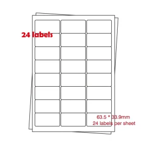 Laser Inkjet Sticker Labels A4 Adhesive A4 Blank Address Labels 24 Labels Per Sheet