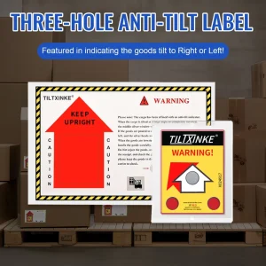 Leaning Label Single Angle Logistics Tilt Indicator Anti Tilt Label PET Material Octagon Shape Shipping Labels Stickers
