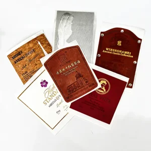 Leather Deep Embossed Wine Stickers Custom Shape Gold Foil Stamped Labels for Whiskey