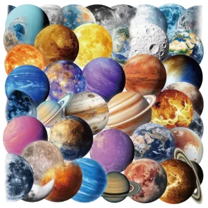 Limited time Offer Waterproof Unfading PET Transparent Solar System Earth Planet Removable Sticker for Car Window Decoration