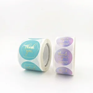 Logo Label Die Cut Printing Machine Holographic Thank You Stickers for Small Business Hot Stamping Sticker