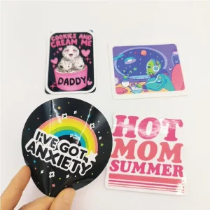 Low MOQ Custom Personalized Logo Adhesive Sticker PVC Vinyl Letter Die Cut Waterproof Eco Friendly UV Printed Stickers