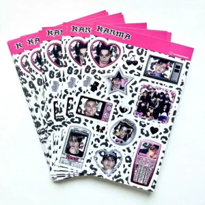 Low MOQ Custom Personalized Sticker Sheets Waterproof Kpop Sticker Self adhesive Cartoon Decorative Sticker Sheets