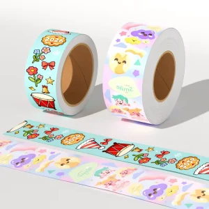 Low MOQ Cute Cartoon Sticker Roll for Kids Reward Classroom Incentive Decals Kawaii Style