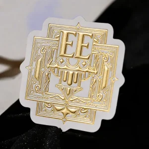 Luxury High end Embossed Gold Foil Custom Sticker Customized Printing Label Package Labels