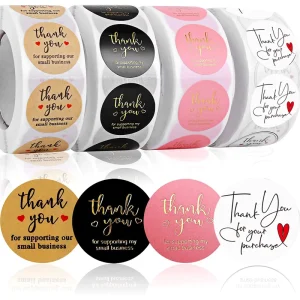 Make Your Own Thank You Sticker 500 Pcs Small Business Thank You Sticker Flower Packaging Label for Custom Sticker