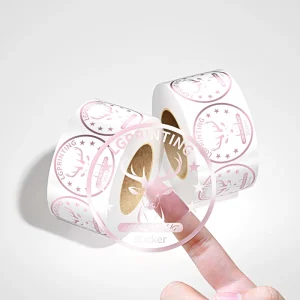 Manufacture Custom Circle Transparent Sticker Label Printing logo Gold Foil Paper Sticker Vinyl Sticker for Packaging Label