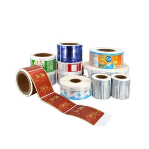 Manufacturer Custom OEM Label Stickers Glossy Surface Finish Adhesive Roll Label Waterproof Vinyl Material for Packaging