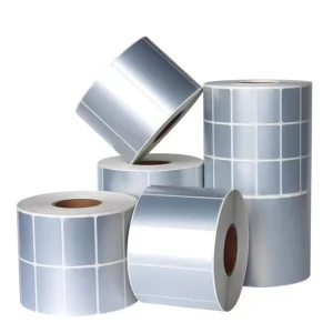 Matte Silver Self adhesive Label PET Sticker Barcode Printing Paper Blank Roll Waterproof Tear and Oil Proof Fixed Asset Label