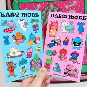 Most Popular Customized Design A4 A5 A6 Vinyl Sticker Sheet Waterproof Vinyl Label Cartoon Kiss Cut Sheets Sticker