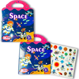 My First Jelly Sticker Book for 3+ Ages Kids Early Education Fun 29 Reusable Space Stickers Diy Sticker Book