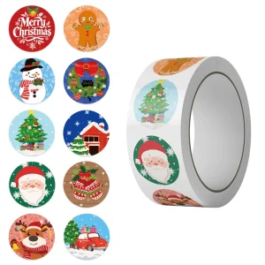 New Cute Merry Christmas Sealing Roll Stickers 1 Inch Festival Label Stickers Gift