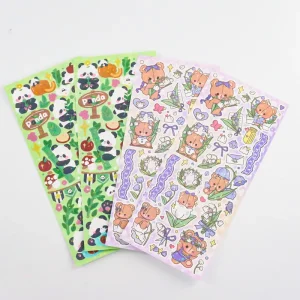 New Design Custom Vinyl Glitter Kiss Cut Sticker Sheet Printing Set