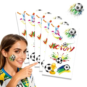 New Soccer Temporary Tattoos USA Canada Mexico Fan Face Stickers Cheerleading Decor & Game Day Support Decals