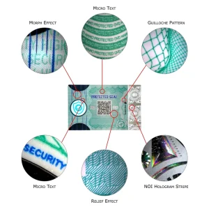 Nigerian Excise Stamp Custom Holographic Fiscal Label For Alcohol Bottle Neck Tamper Evident Seal With Unique Serial Number