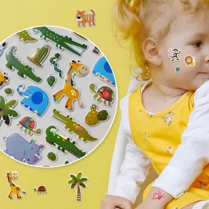 Non toxic Eco friendly Soft Puffy Sticker for Kids Toy Custom Animal Design Stickers