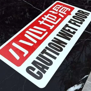 Notice Warning Antiskid PVC Floor Sticker Custom Size Custom Shape Logo Digital Printed Durable Water Resistant Promotional