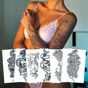 OEM ODM Cool Designs Men and Women Semi Permanent Body Arm Snake Waterproof Tattoo Sticker