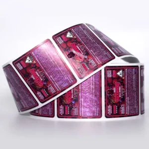 Oil & UV Resistant Tear Resistant Waterproof Vinyl Sticker Strong Adhesive QR Code Packaging Label With Customizable Size