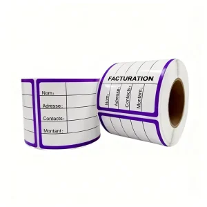 Oilproof Writable Thermal Print Stickers Custom Logo Self Adhesive Food Grade Vinyl Grocery Packaging Mark Label Stickers
