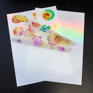 Overlay Transparent Hologram Clear Printable Self Adhesive Film Vinyl Stickers Holographic Lamination Sheet for Inkjet Printer
