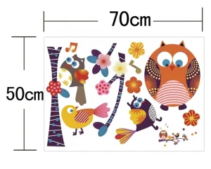 Owl Bird Tree 3D PVC Wall Sticker for Kids Room Decor Removable and for Promotional Gifts