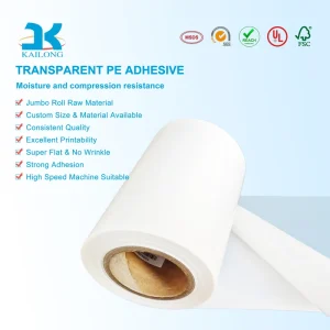 PE Label Substrate for Pharmaceutical Packaging Non Toxic Moisture Proof Adhesive Sticker Paper Vinyl Film for Medicine Bottle