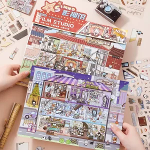 PET 3D Miniature Landscape World Fun Series Sticker Kawaii Animal DIY Scene Sticker Fashion Gift