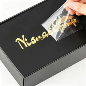 PVC Oil Proof Gold Foil Transfer Stickers Rub on Decals for Wine Bottles & Cosmetic Boxes 3D Embossed Logo Labels