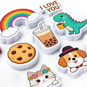 PVC Vinyl Decal Sticker Die Cut New Premium Waterproof Glossy Die Cut Logo Vinyl Custom Sticker Adhesive Top Brand PT