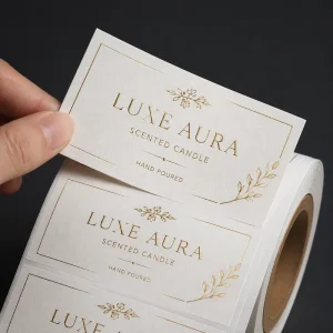 Packaging Labels Gold Foil Sticker Embossed Sticker Customized Stamping Perfume Candle Sticker