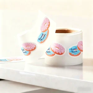 Paper Adhesive Sticker for Boxes Paper Sticker Label Custom Shaped Self Adhesive Paper Sticker Roll